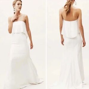 BHLDN Strapless Wedding Dress with Button Detail